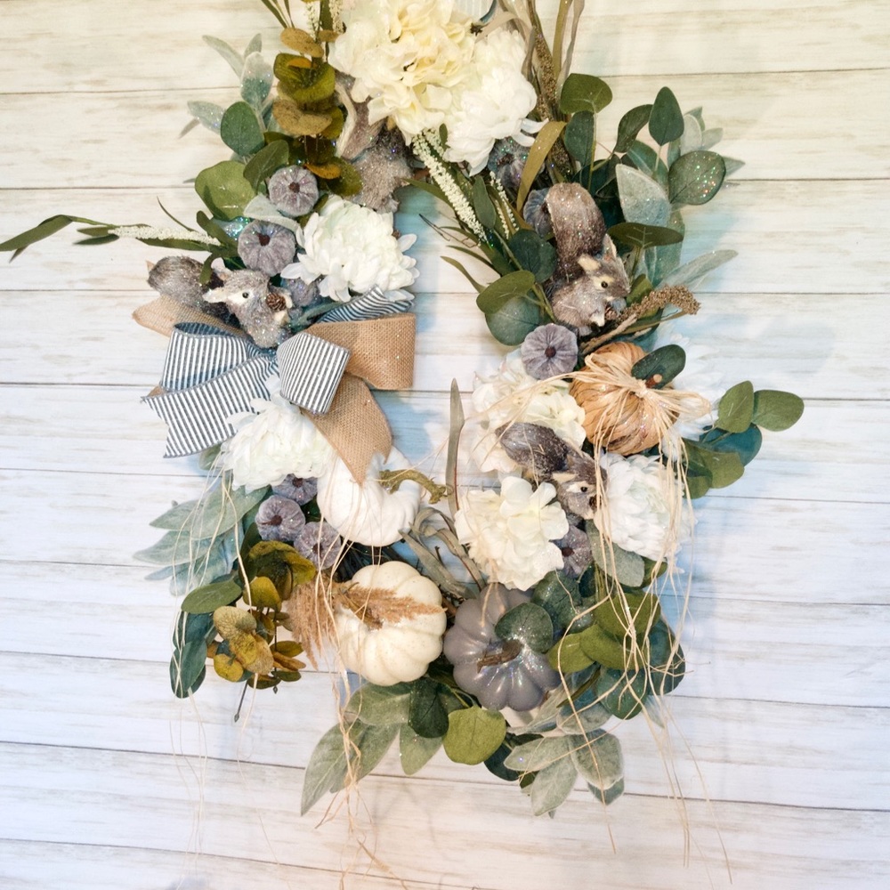 (Sold) Neutral colors Fall wreath